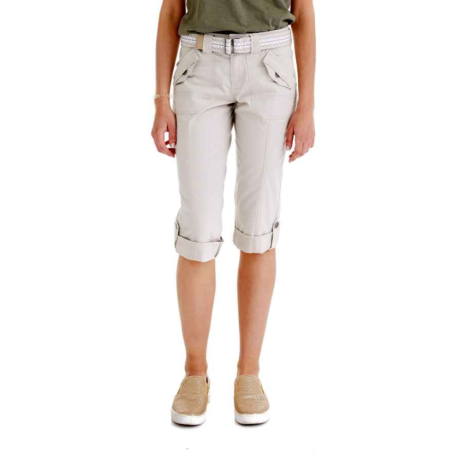 Adjustable Length Stretchy Size 2 to 22 Plus Suko Womens Cargo Capri Pants