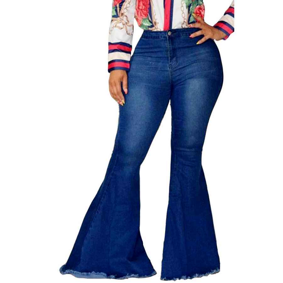 Women's Jeans - Evedesign High Waist Bootcut Flared Bell Bottom