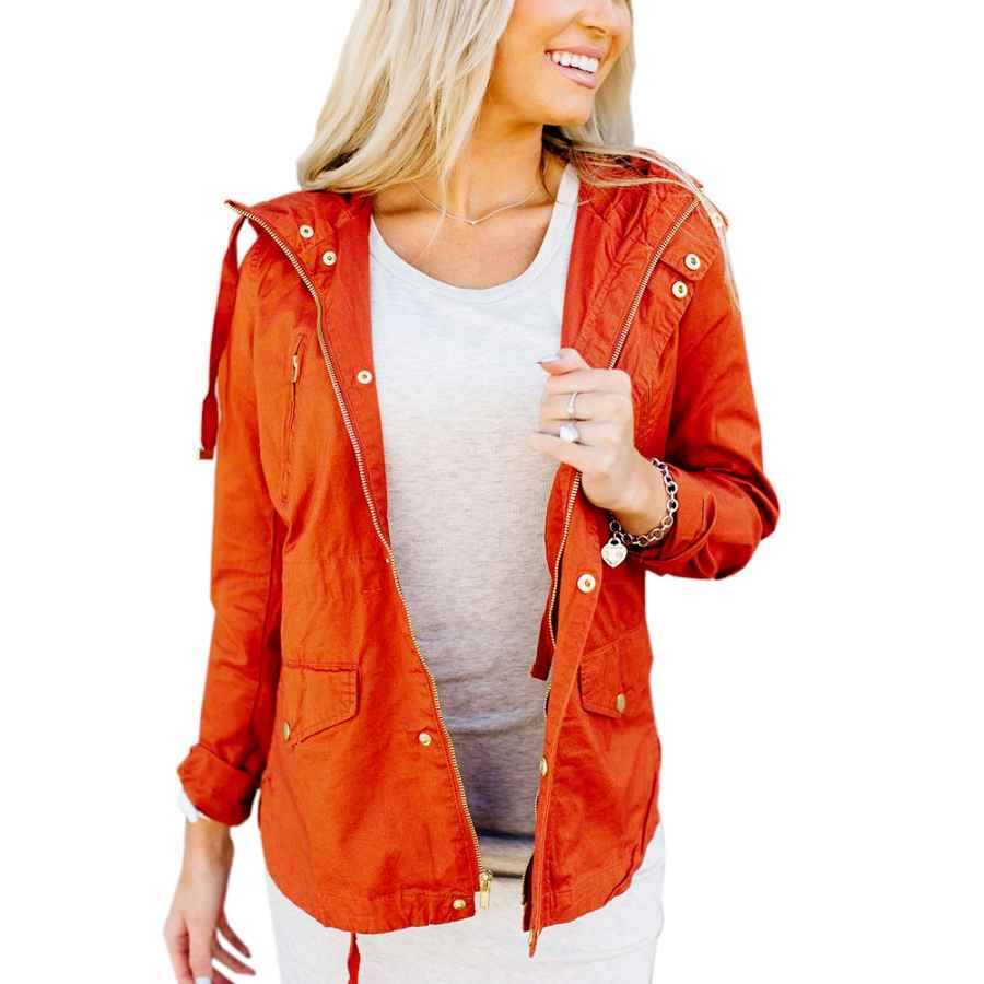 Wome's Quilted Lightweight Jackets Tutorutor Military Safari Utility Lightweight Jackets Zip