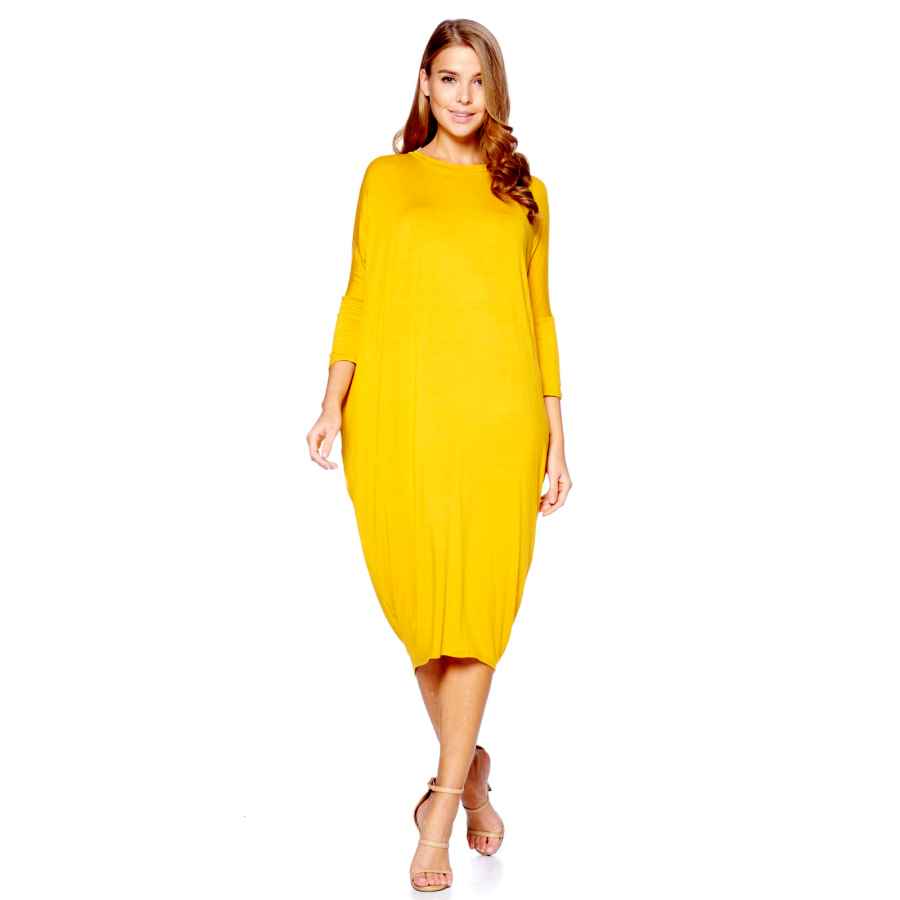 Casual Dresses 12 Ami Solid Long Sleeve CoverUp Maxi Dress (S2x